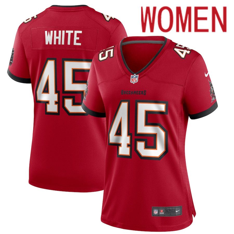 Cheap Women Tampa Bay Buccaneers 45 Devin White Nike Red Game Player NFL Jersey